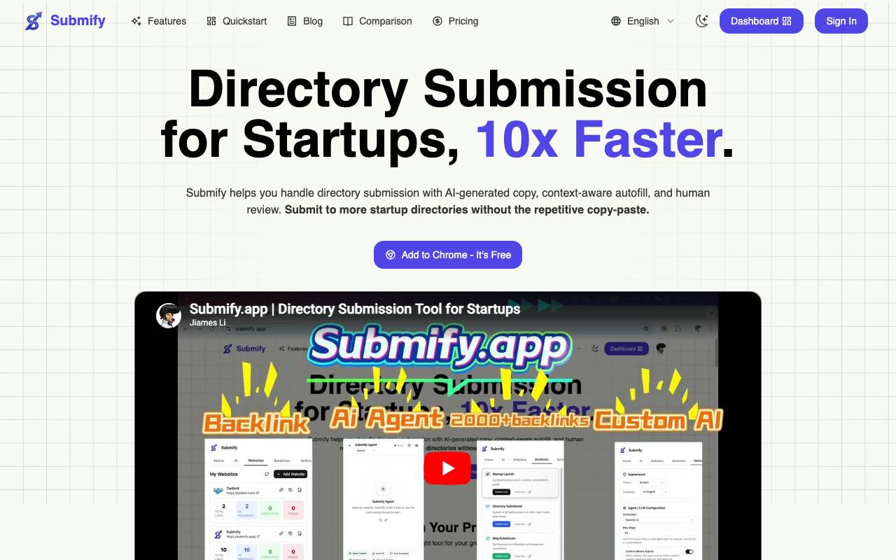 Submify.app website preview