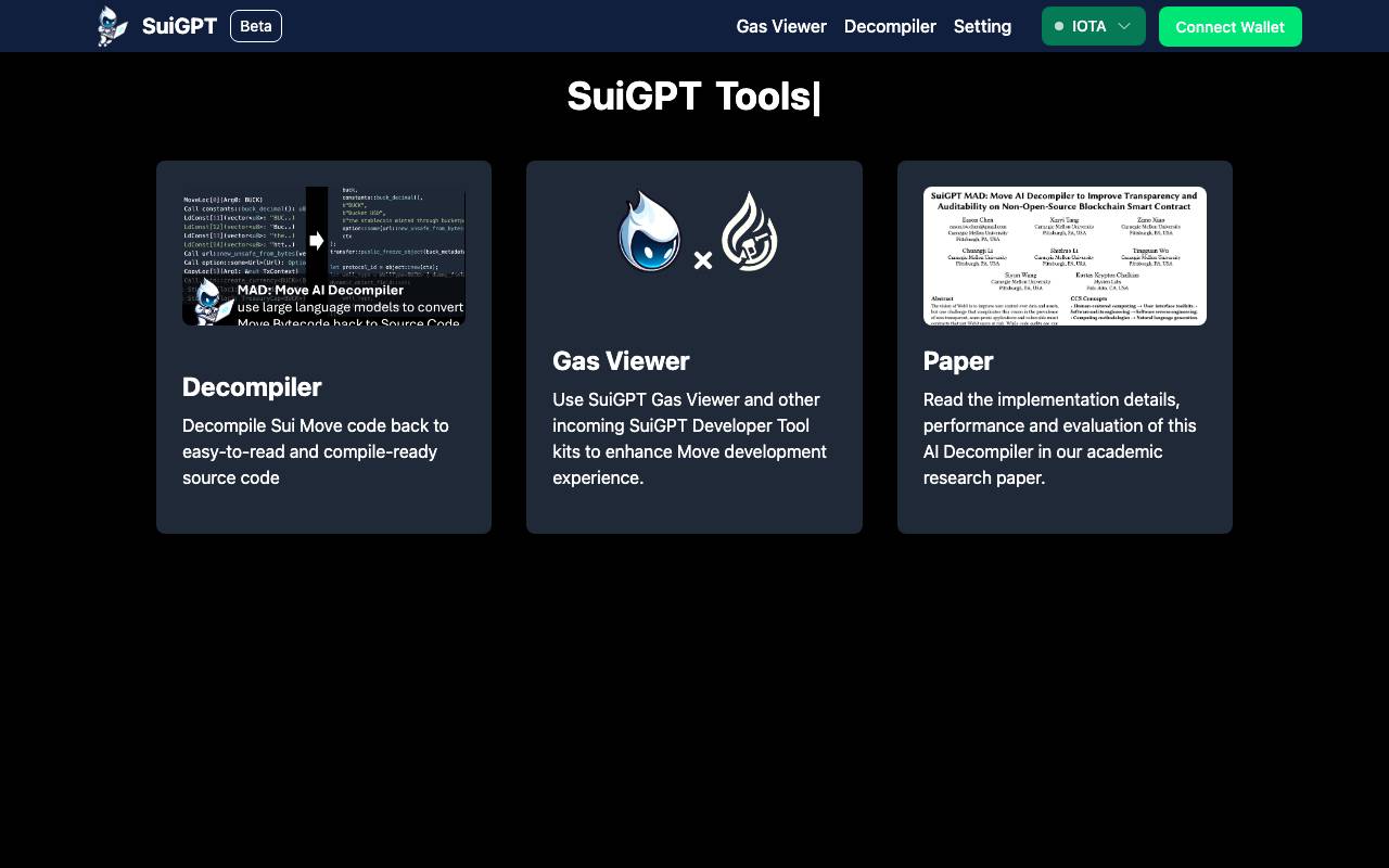 SuiGPT website preview