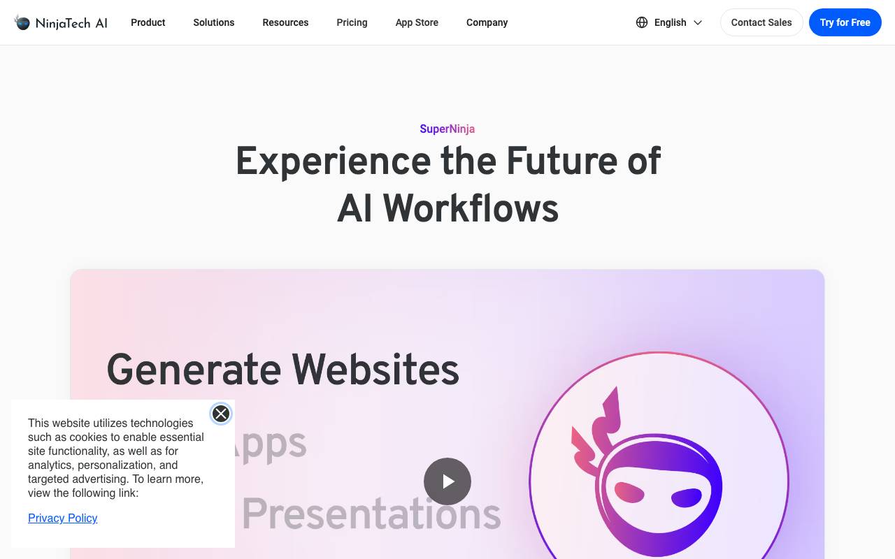 SuperAgent AI website preview