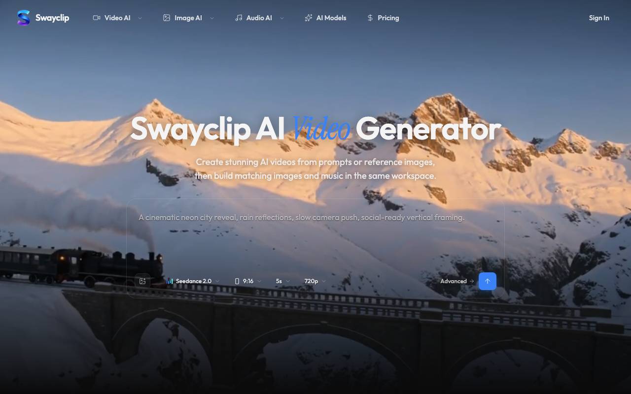 Swayclip website preview