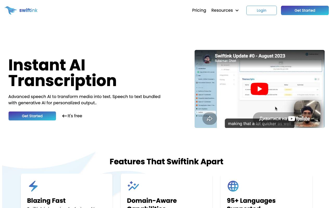 Swiftink website preview