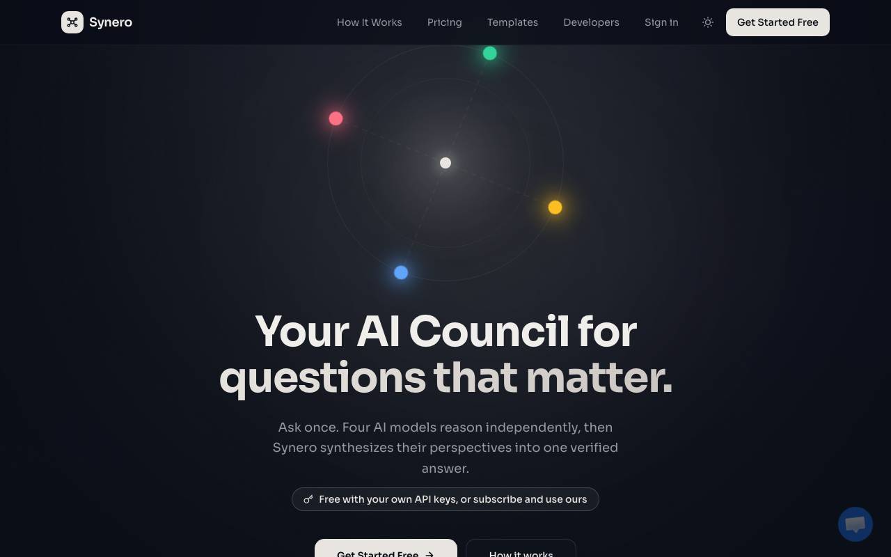 Synero AI website preview