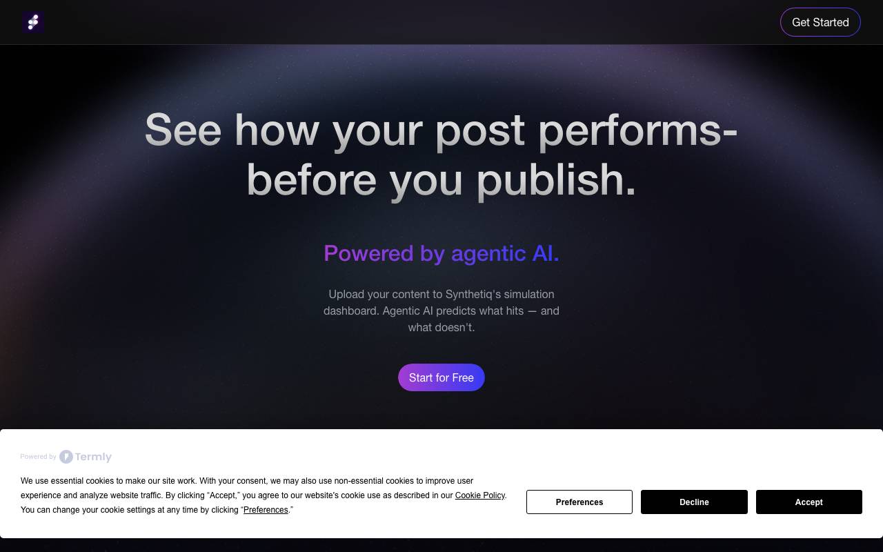 Synthetiq website preview
