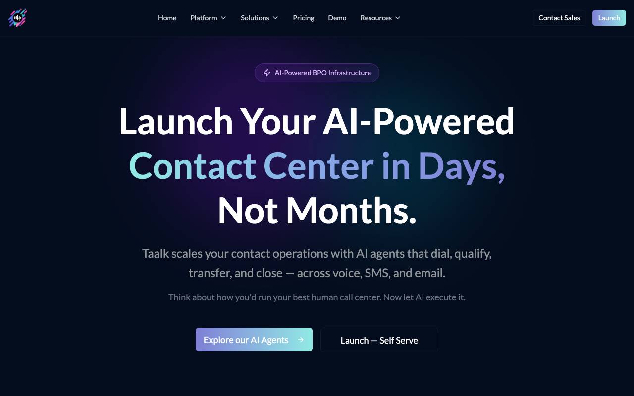 Taalk website preview