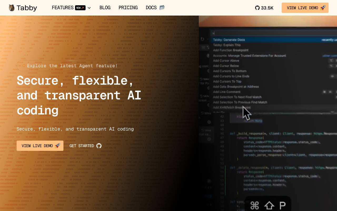 Tabby website preview