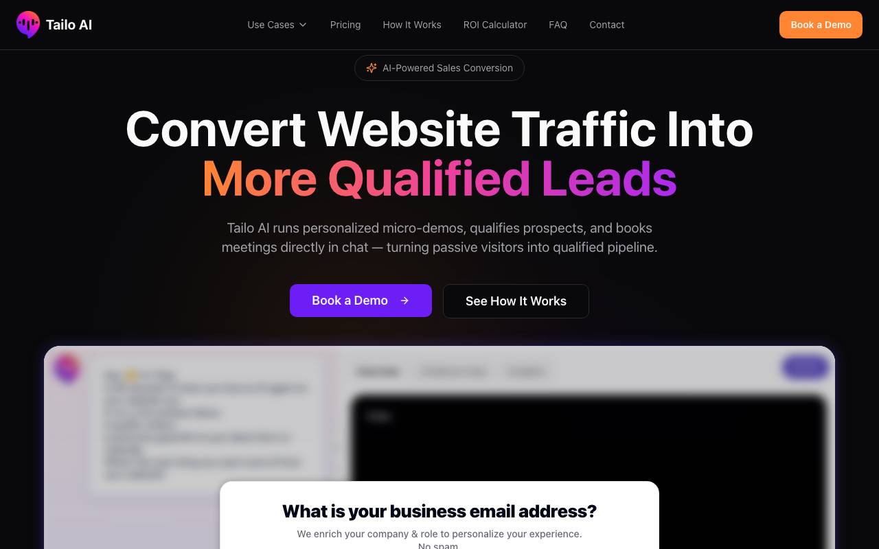 Tailo website preview