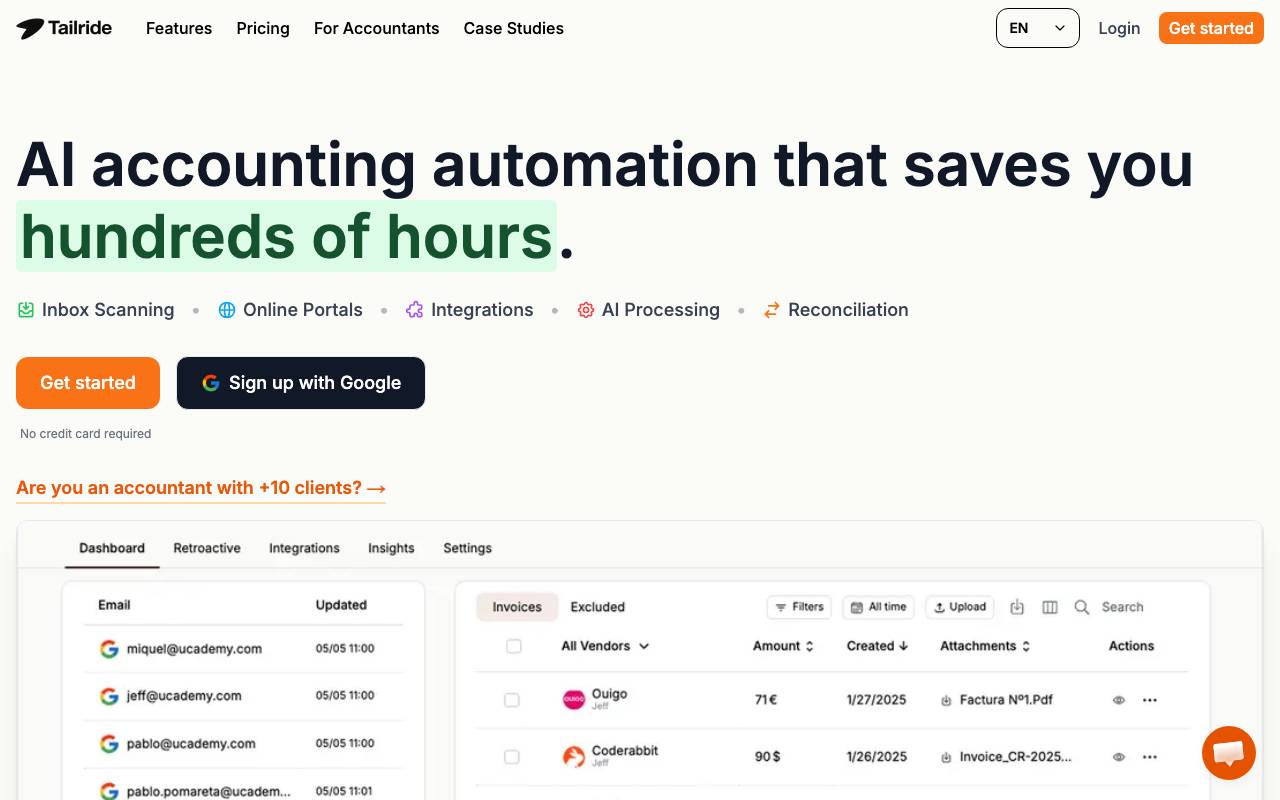 Tailride website preview