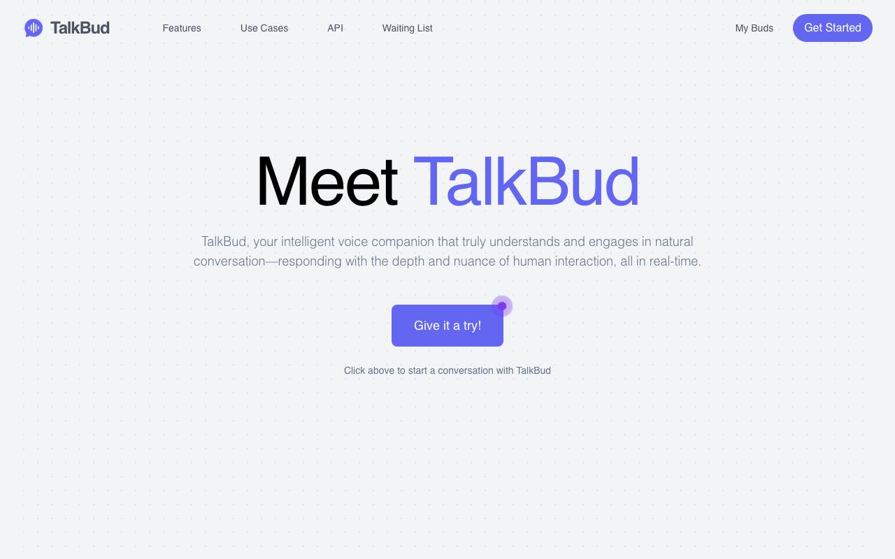 TalkBud website preview