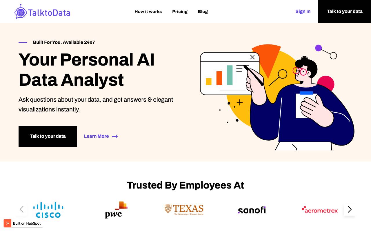 TalktoData website preview