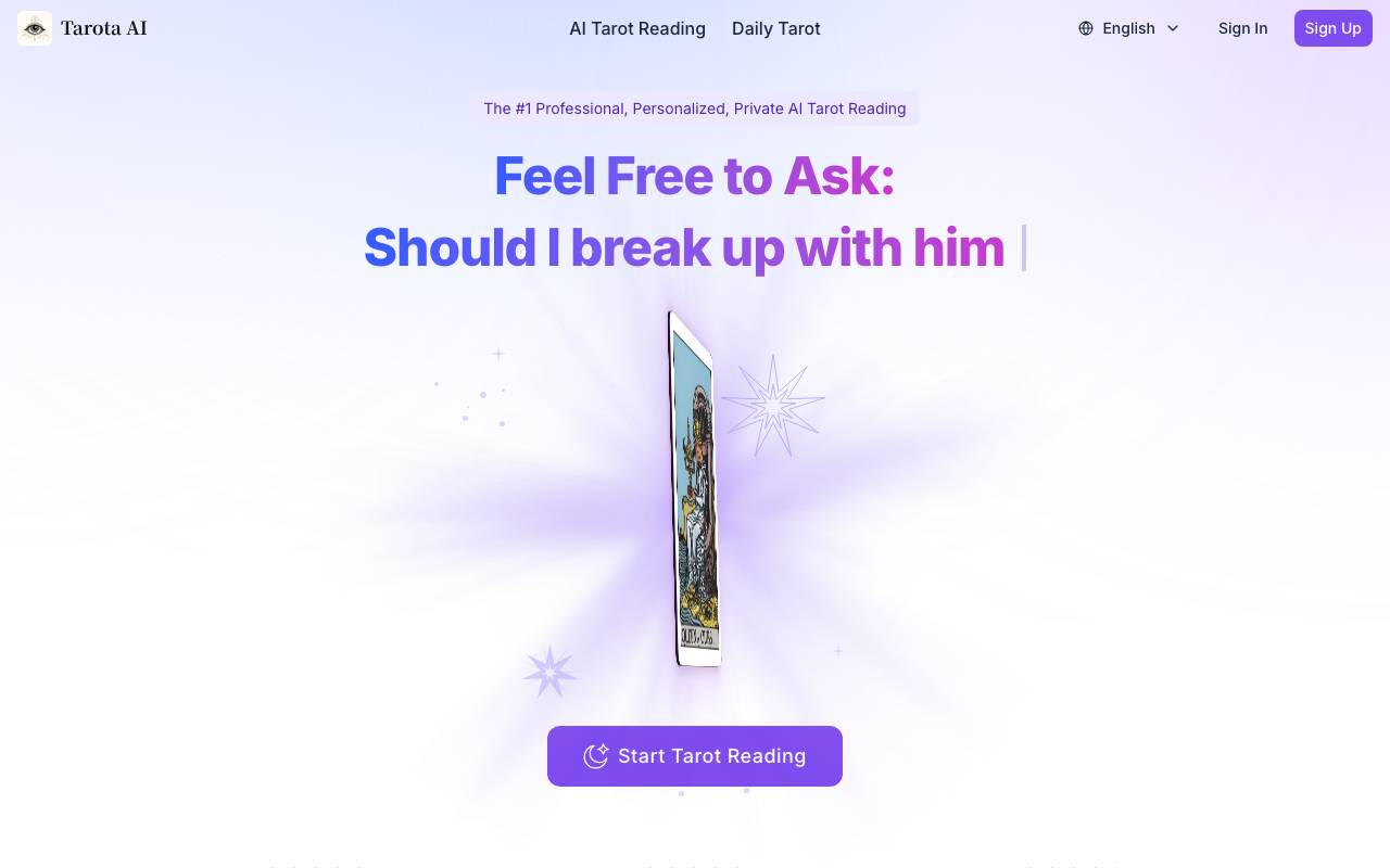 Tarota AI website preview