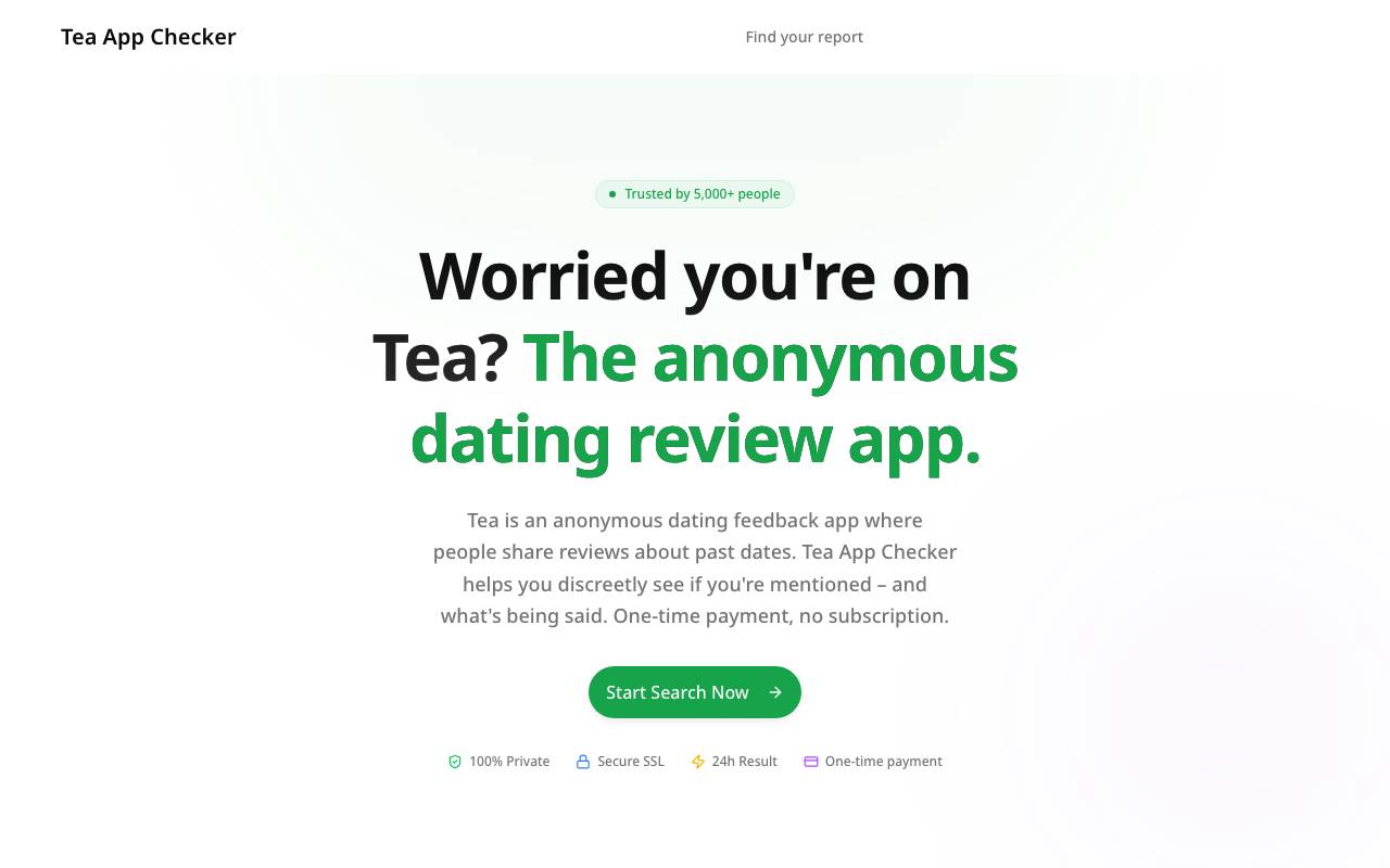 Tea App Checker website preview