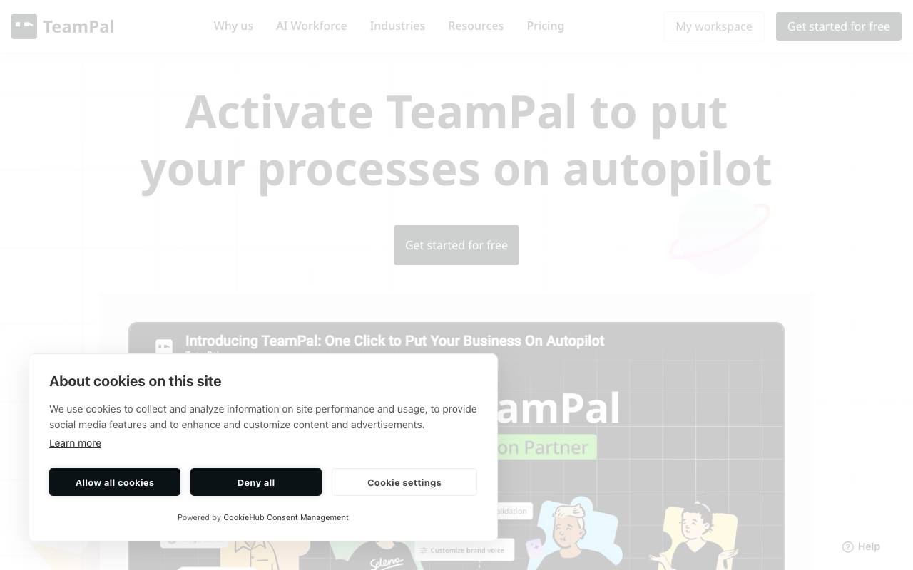 TeamPal website preview