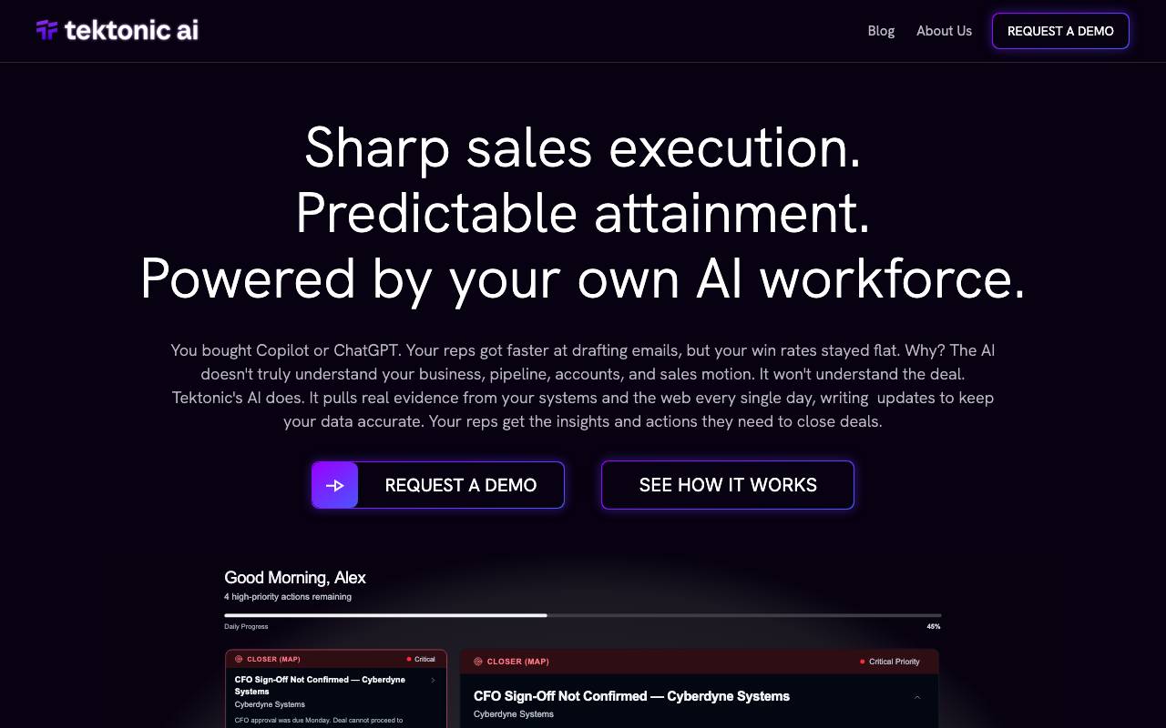 Tektonic AI website preview