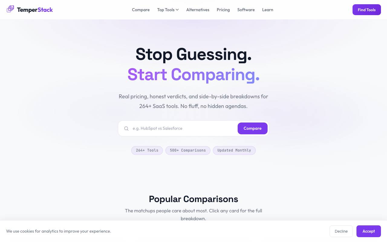 Temperstack website preview