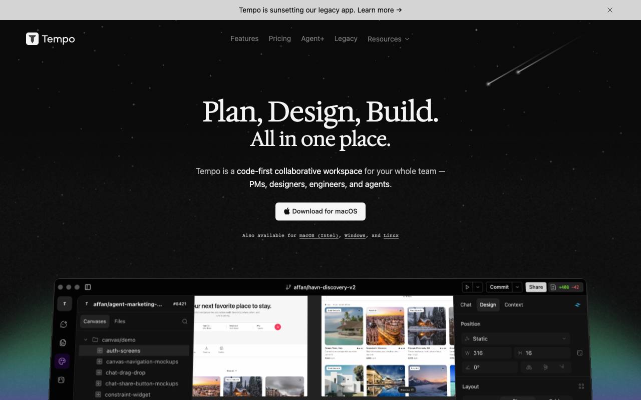 Tempo website preview