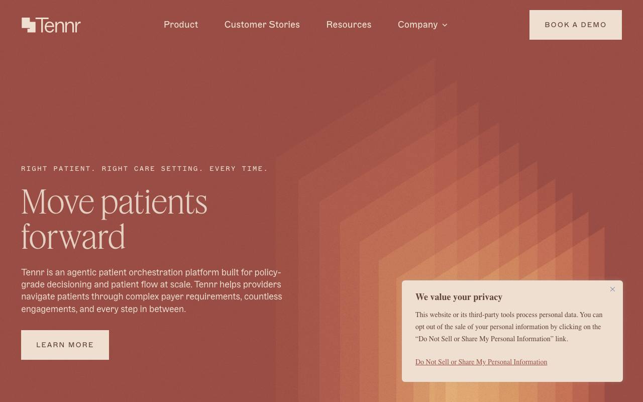 Tennr website preview