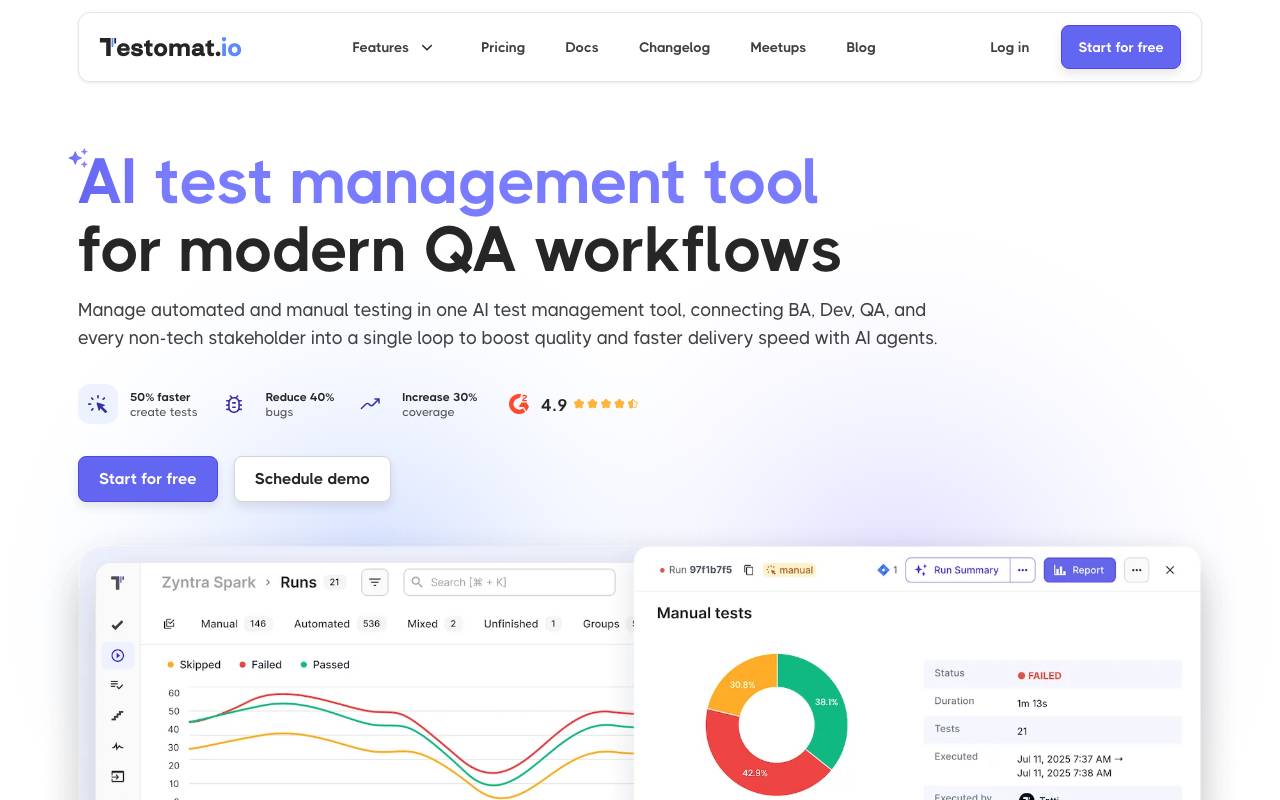 Testomat.io website preview