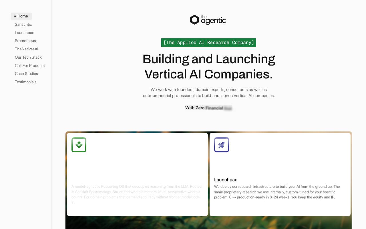 TheAgentic website preview