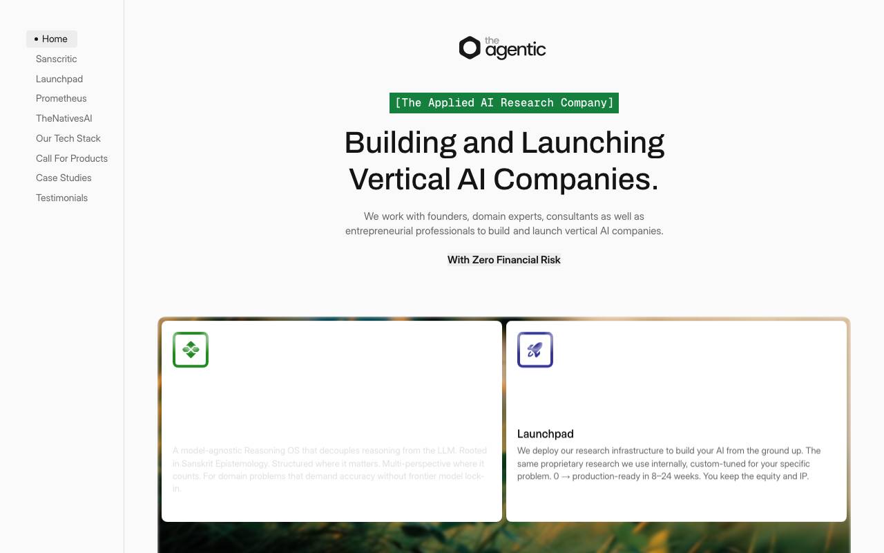 TheAgenticAI website preview