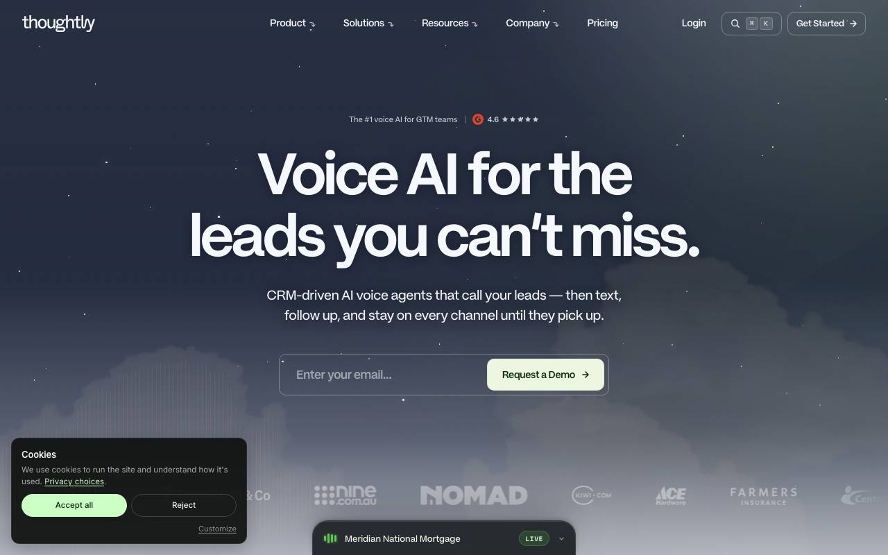 Thoughtly AI website preview