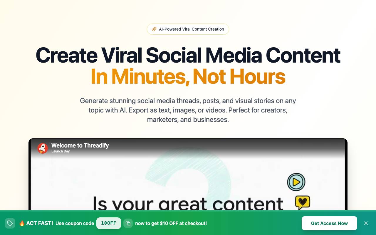 Thredify website preview