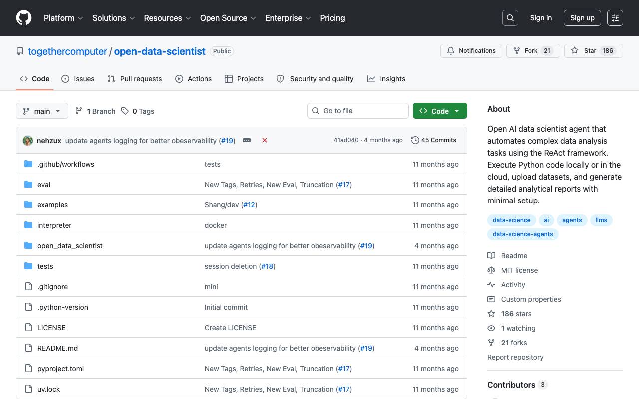 Together Open Data Scientist website preview