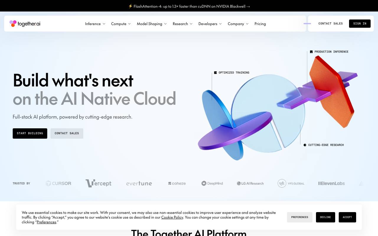 TogetherAI website preview