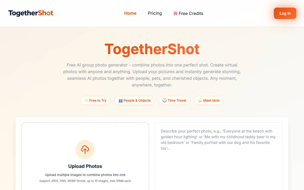 TogetherShot website preview