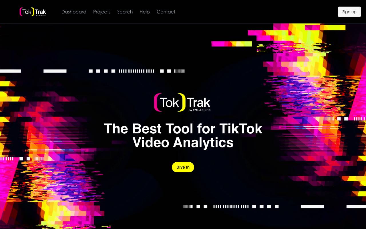 TokTrak website preview