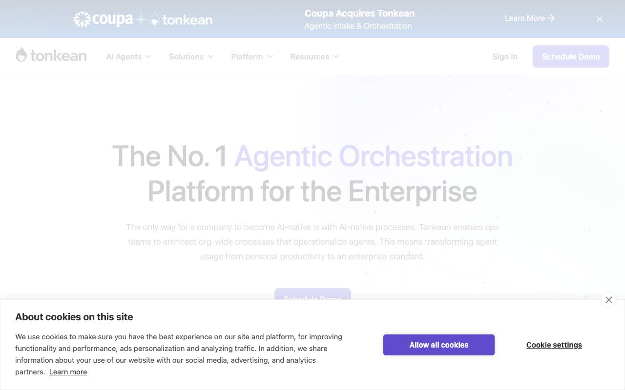 Tonkean website preview