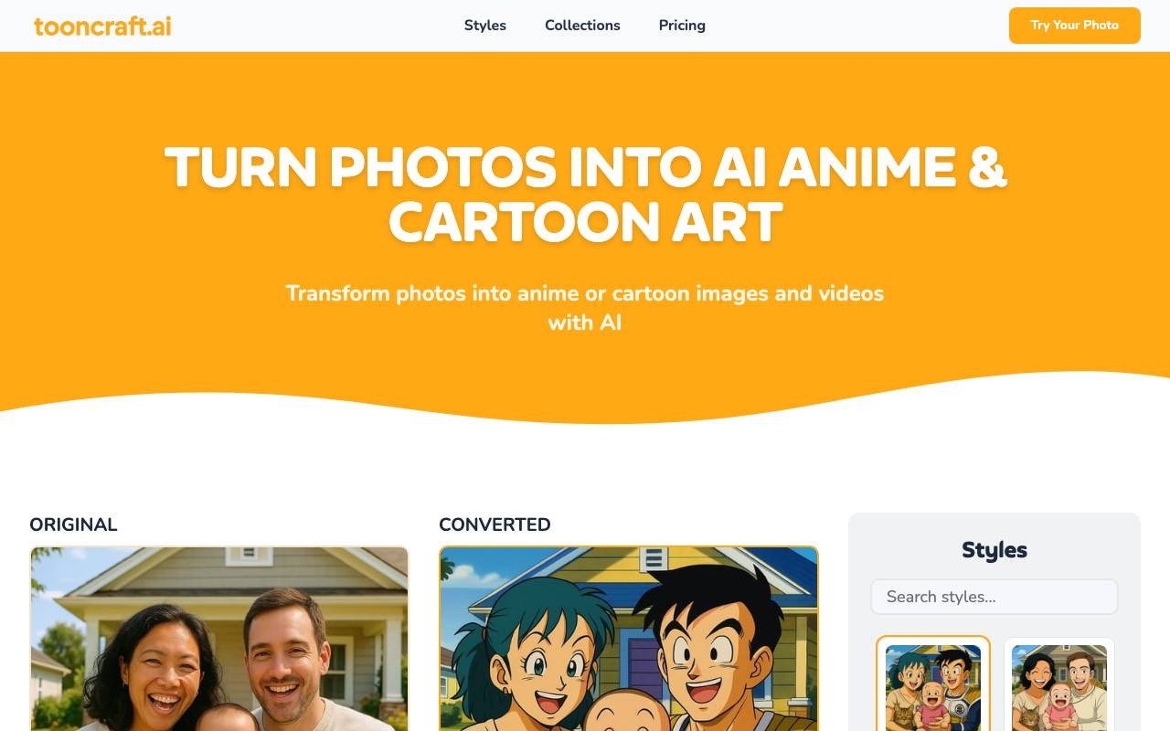 Tooncraft website preview