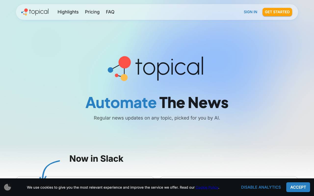 Topical website preview