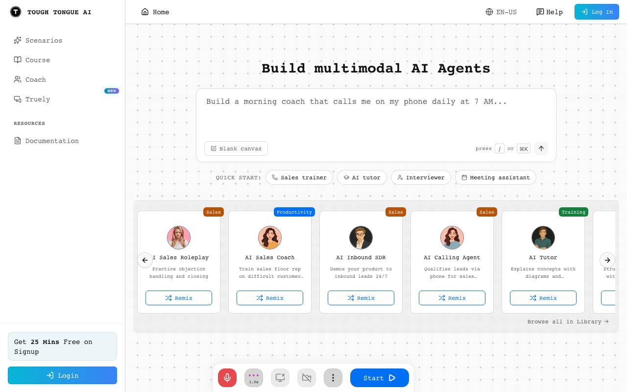 Tough Tongue AI website preview
