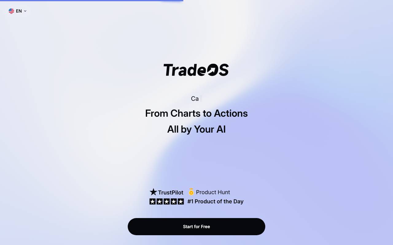 TradeOS AI website preview