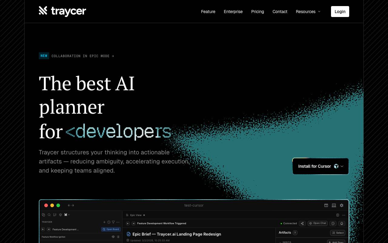 Traycer website preview