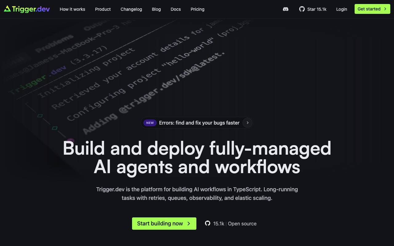 Trigger.dev website preview