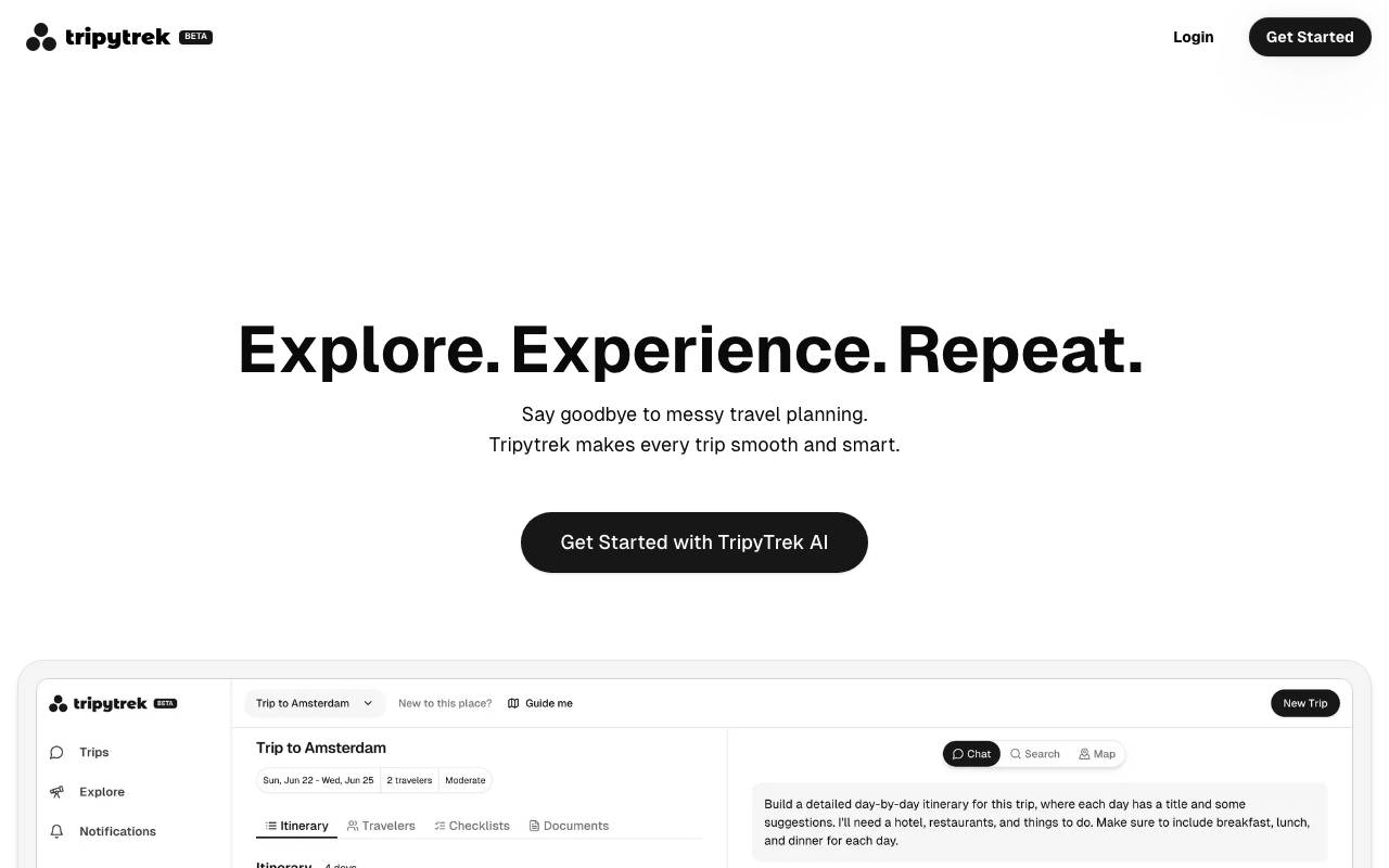 Tripytrek website preview