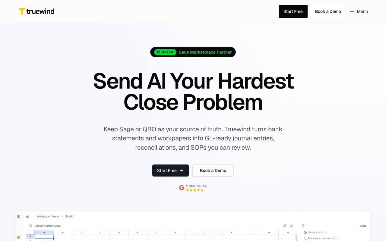 Truewind Digital Accountant website preview