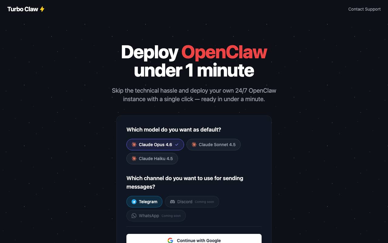 TurboClaw website preview
