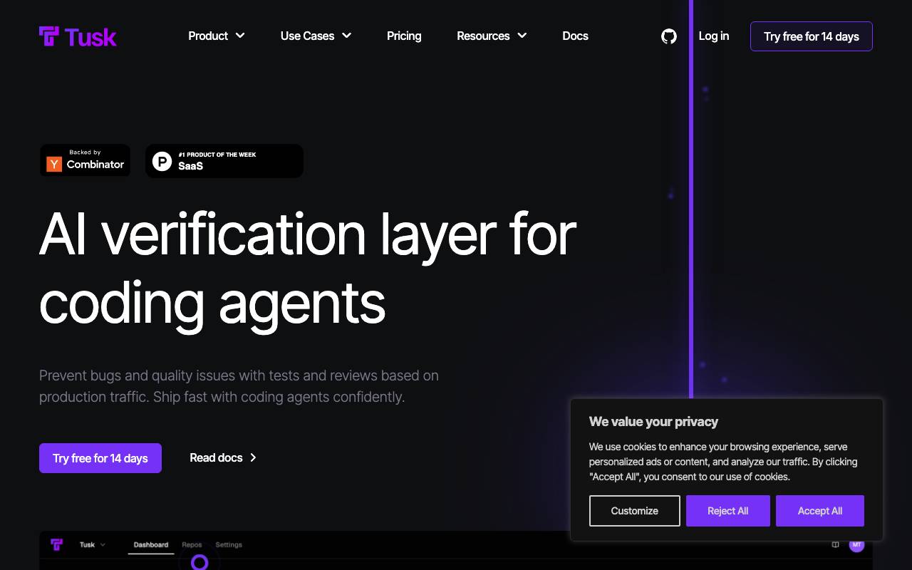 Tusk website preview