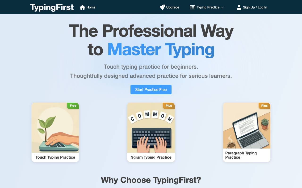 TypingFirst website preview
