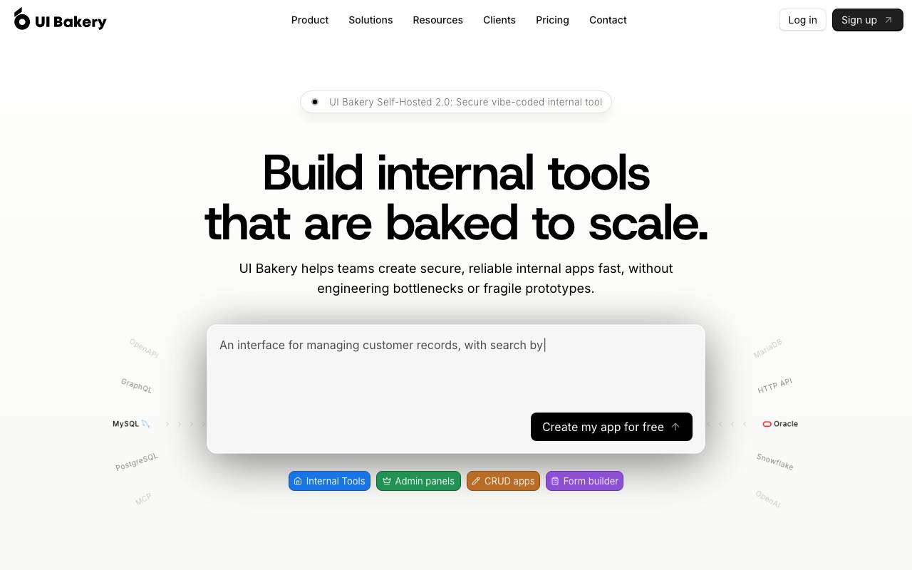 UI Bakery website preview