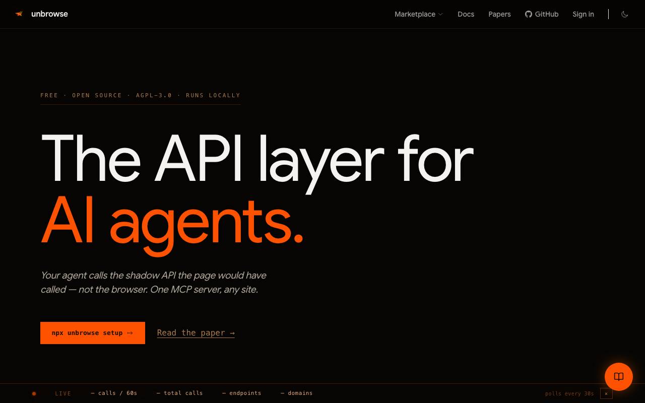 Unbrowse website preview