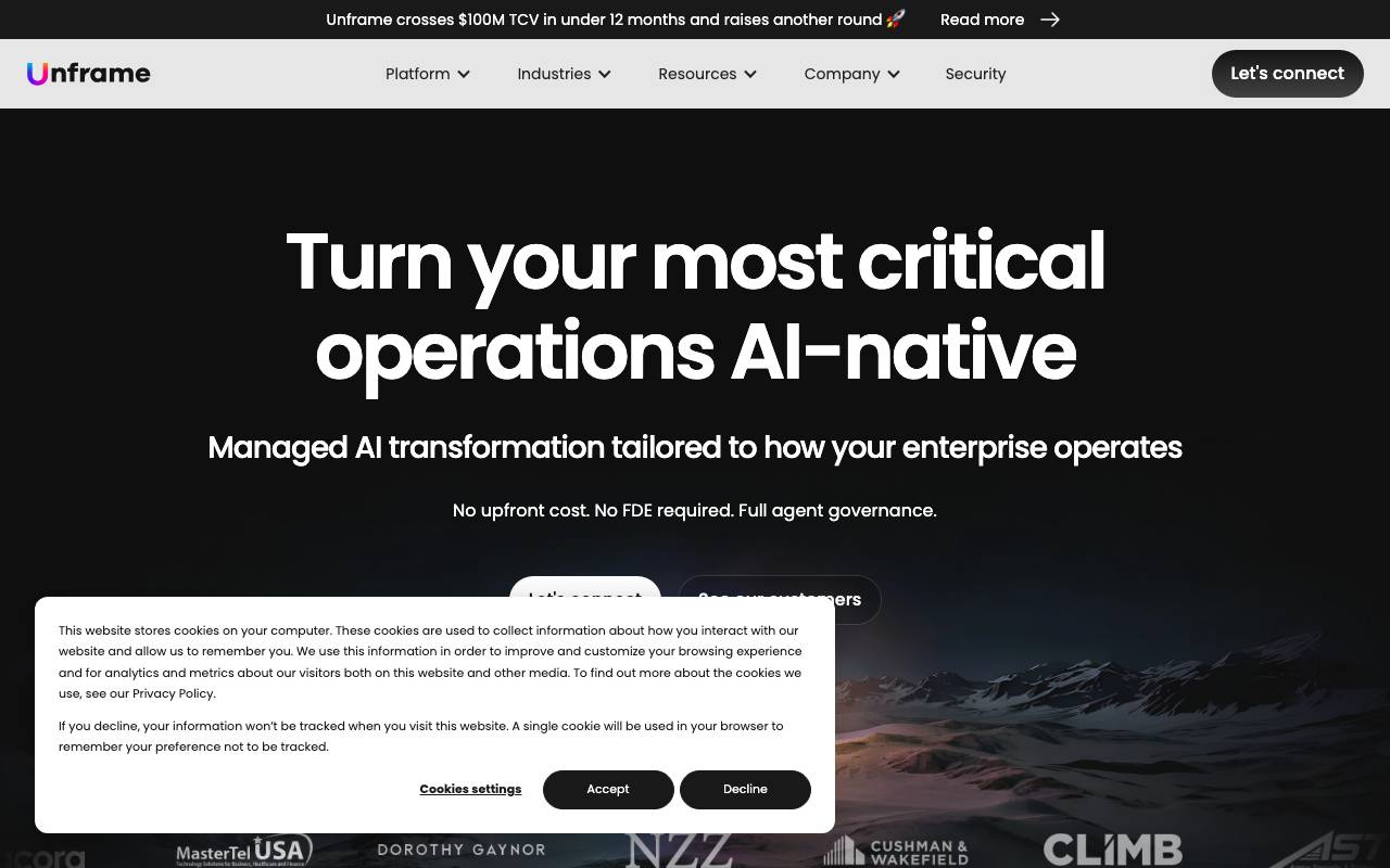 Unframe AI website preview