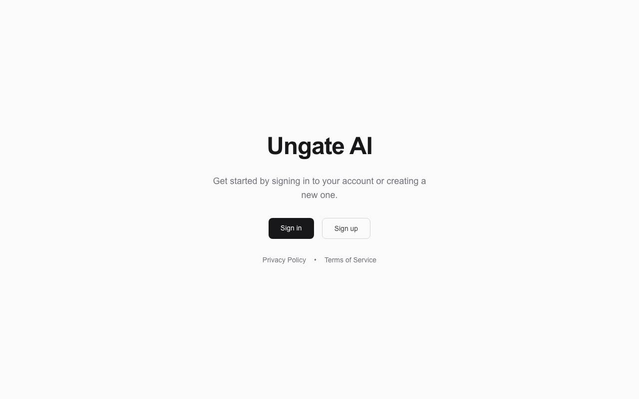 Ungate AI website preview