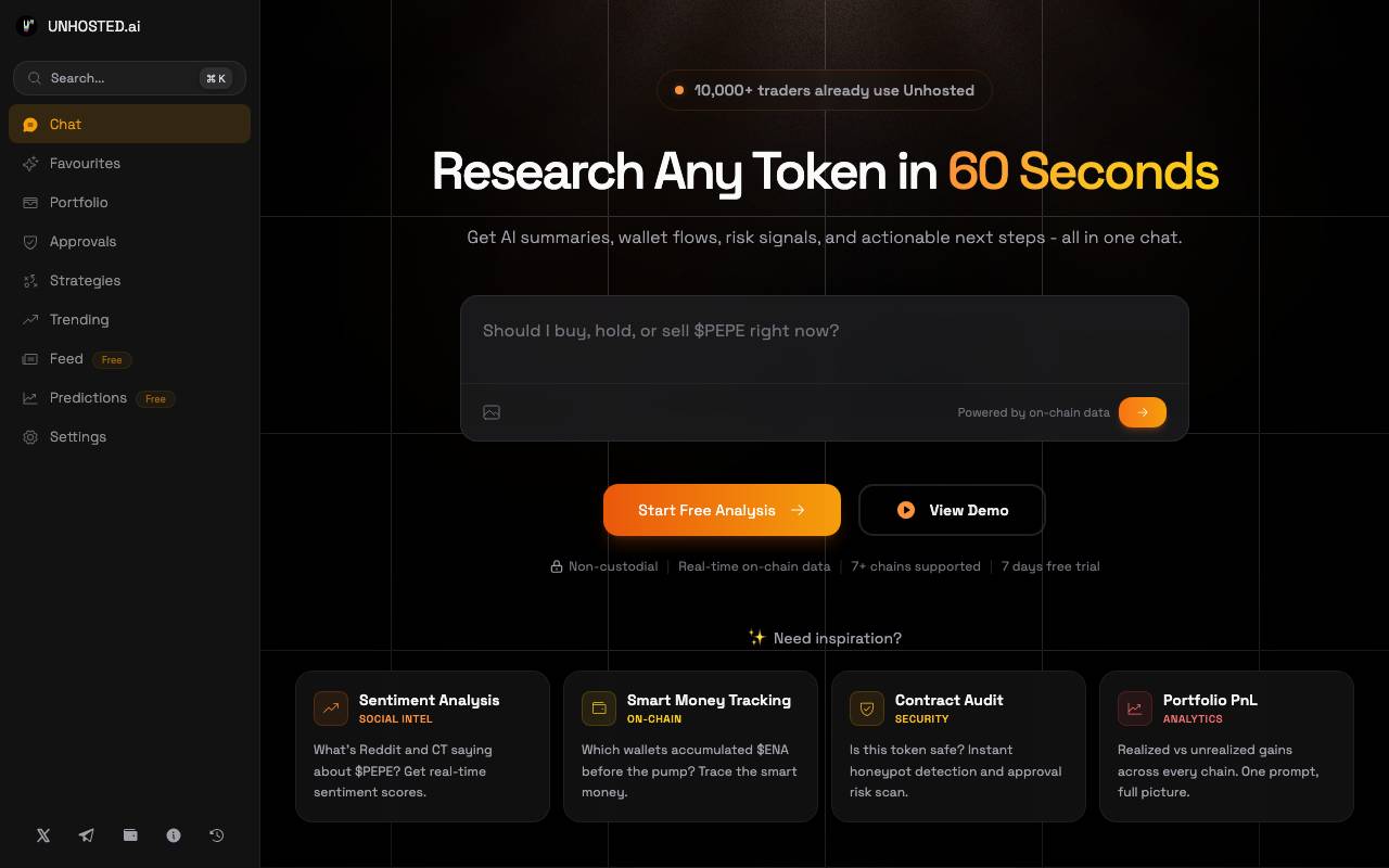 Unhosted AI website preview