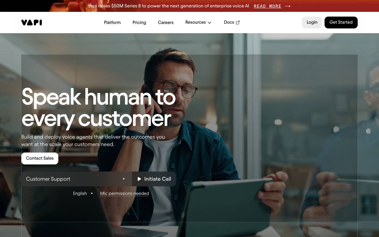 Vapi website preview