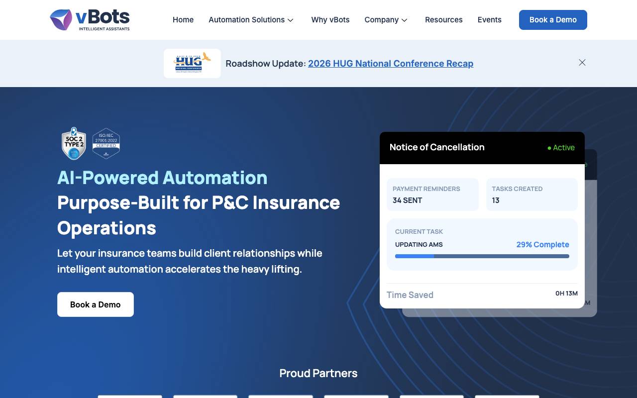 vBots AI website preview