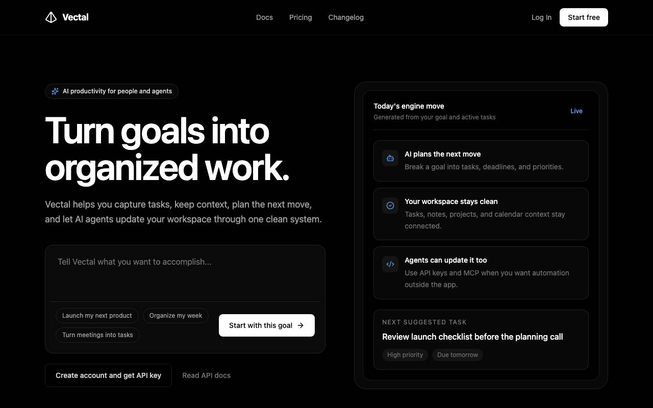 Vectal AI website preview