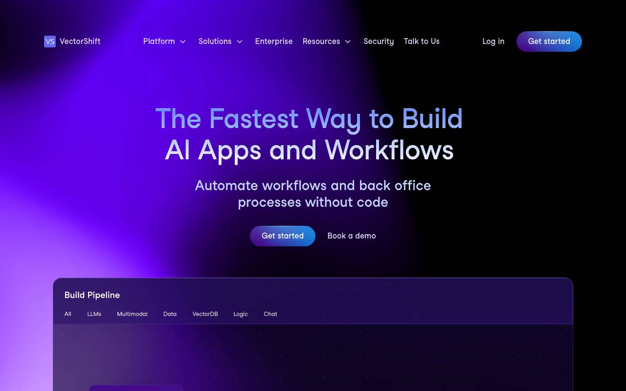 VectorShift website preview